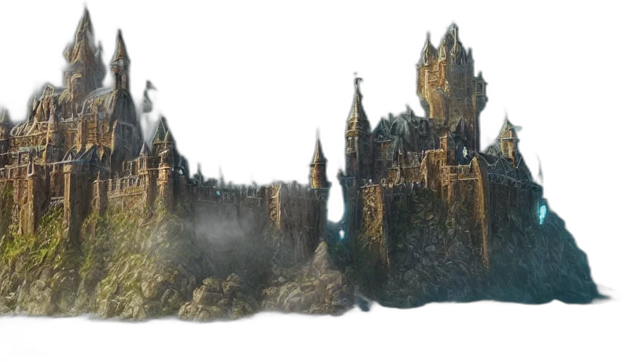 crown, sword, dragon, building transparent PNG cut-out