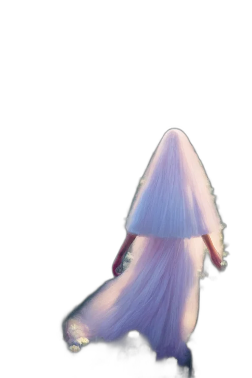 hair, dress, umbrella, hat, vaporwave, concept art, 3d render, watercolor transparent PNG cut-out