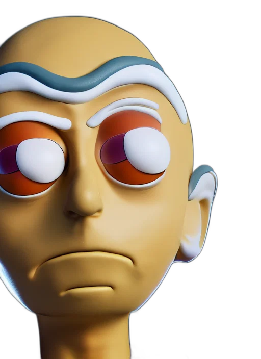 3d render, concept art, morty, rick transparent PNG cut-out
