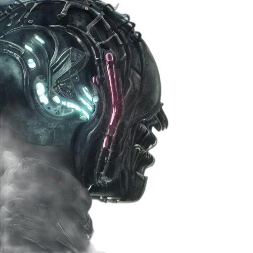 robot, face, mask, cyberpunk transparent PNG cut-out