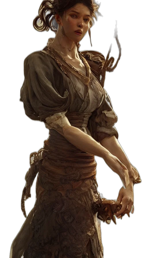 creature, face, staff, dress transparent PNG cut-out