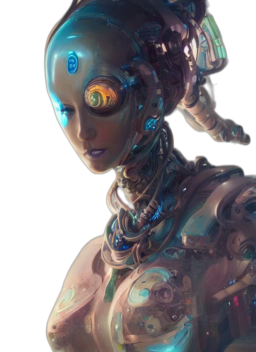 robot, face, cyberpunk, concept art transparent PNG cut-out