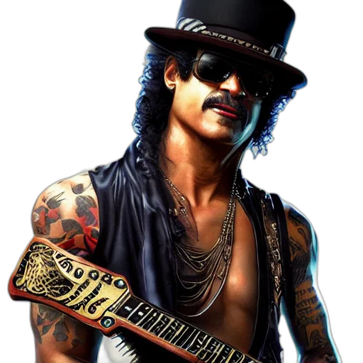 photorealistic, cartoon, slash, portrait, guns, roses, intricate, highly transparent PNG cut-out