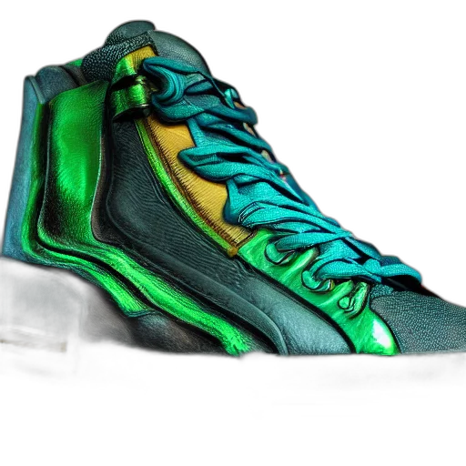 shoes, 3d render, photorealistic, concept art, watercolor, green, most, expensive transparent PNG cut-out