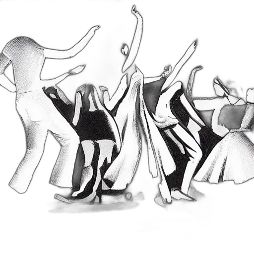 dress, concept art, cartoon, pencil sketch, young, people, dancing, drinking transparent PNG cut-out