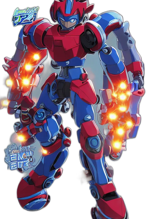 robot, weapon, concept art, 3d render, blue, boss, megaman, zero transparent PNG cut-out