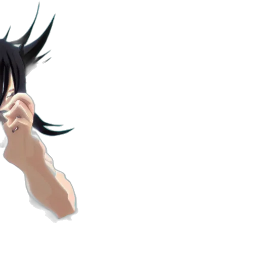mask, hair, face, weapon, anime, pixel art, concept art, 3d render transparent PNG cut-out
