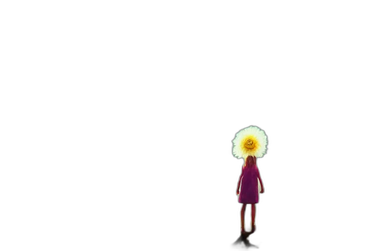 staff, flower, dress, hat, pixel art, concept art, 3d render, cartoon transparent PNG cut-out