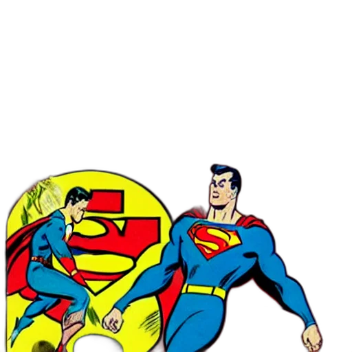 comic book art, concept art, cartoon, comicbook, cover, superman, fighting, ayn transparent PNG cut-out