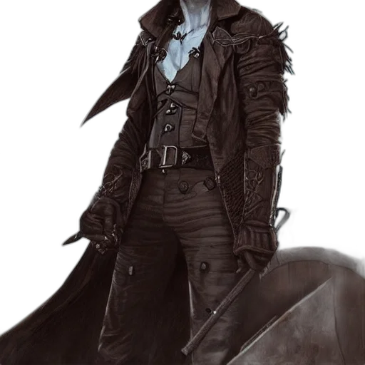 jacket, staff, weapon, concept art transparent PNG cut-out