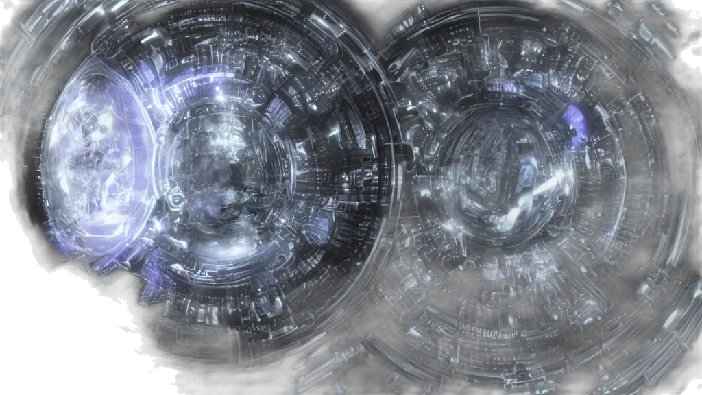 robot, concept art, 3d render, cyberpunk, photorealistic, outer space, aliens, made transparent PNG cut-out