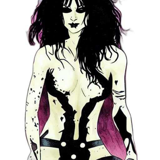 dress, comic book art, cartoon, concept art, fantasy art, dark, death, sandman transparent PNG cut-out