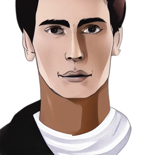 face, cartoon, photorealistic, pixel art, comic book art, guy, brown, hair transparent PNG cut-out