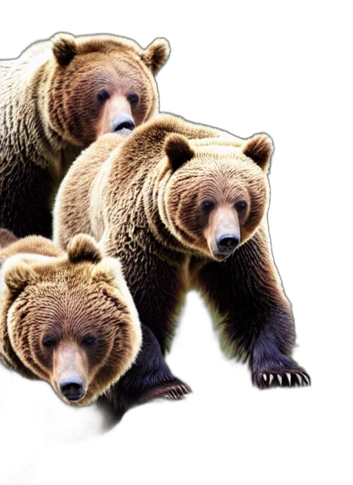 animal, creature, photorealistic, concept art, 3d render, pixel art, grizzly, bear transparent PNG cut-out
