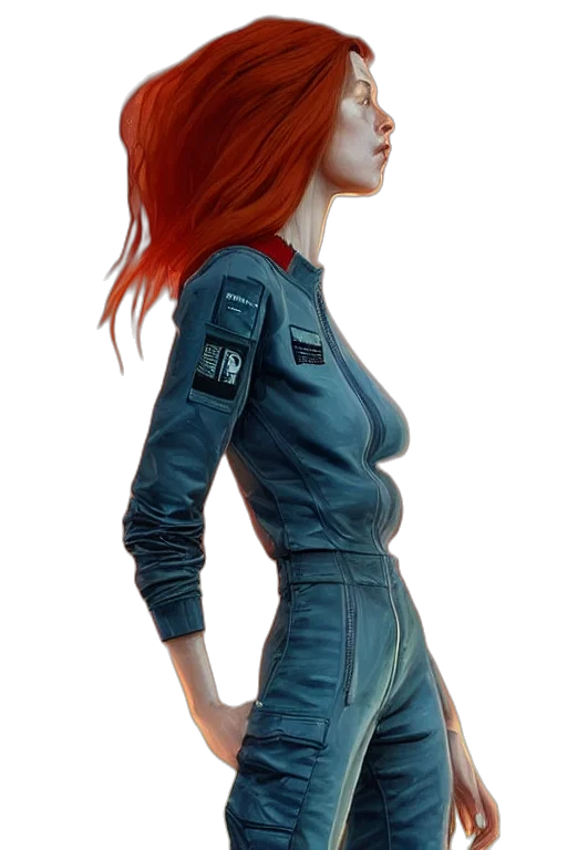 jacket, dress, robot, concept art transparent PNG cut-out