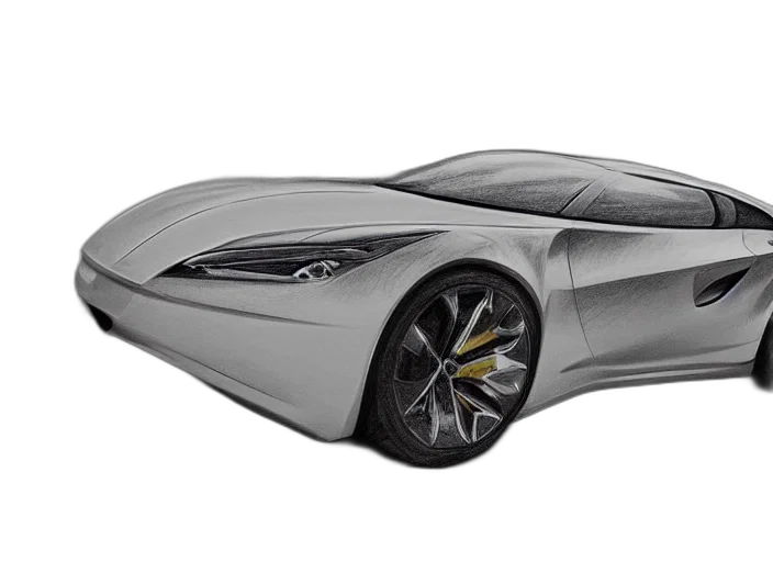 car, photorealistic, 3d render, concept art, pencil sketch, concept, non, coloring transparent PNG cut-out