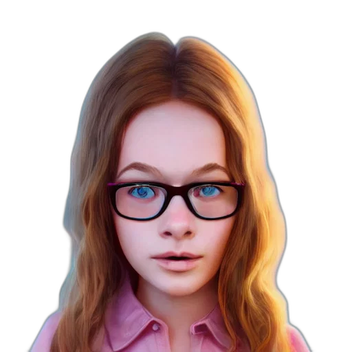 face, hair, staff, jacket, photorealistic, cartoon, 3d render, concept art transparent PNG cut-out
