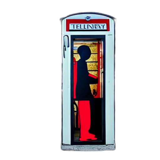 staff, phone, booth, someone transparent PNG cut-out