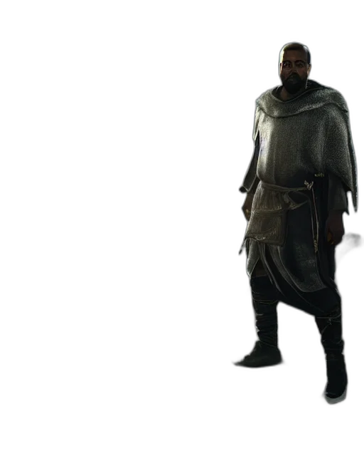 sword, jacket, staff, weapon, concept art, 3d render, fantasy art, dark transparent PNG cut-out
