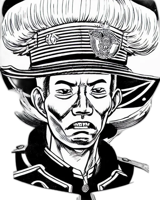 staff, hat, face, mask, comic book art, cartoon, concept art, photorealistic transparent PNG cut-out