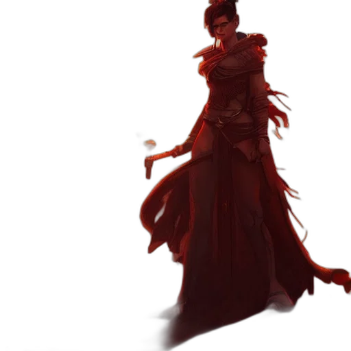 dress, staff, concept art, fantasy art transparent PNG cut-out