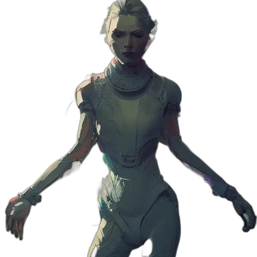 robot, creature, mask, staff transparent PNG cut-out