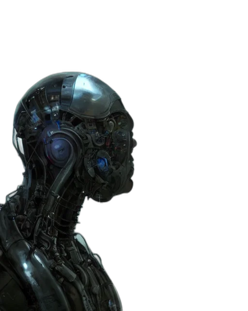 robot, face, concept art, cyberpunk transparent PNG cut-out