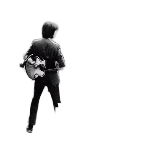 jacket, photorealistic, john, lennon, playing, red, gutair, stage transparent PNG cut-out