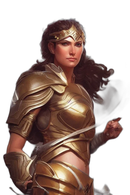 sword, fantasy art, comic book art, concept art, photorealistic, golden, amazon, valkyrie transparent PNG cut-out