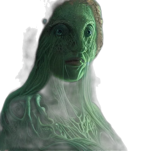 creature, mask, face, staff, concept art, 3d render, fantasy art, photorealistic transparent PNG cut-out