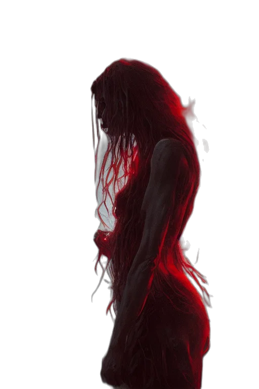 dress, hair, creature, mask transparent PNG cut-out