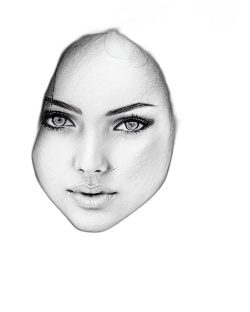 face, mask, jewelry, robot, photorealistic, pencil sketch, fantasy art, cartoon transparent PNG cut-out