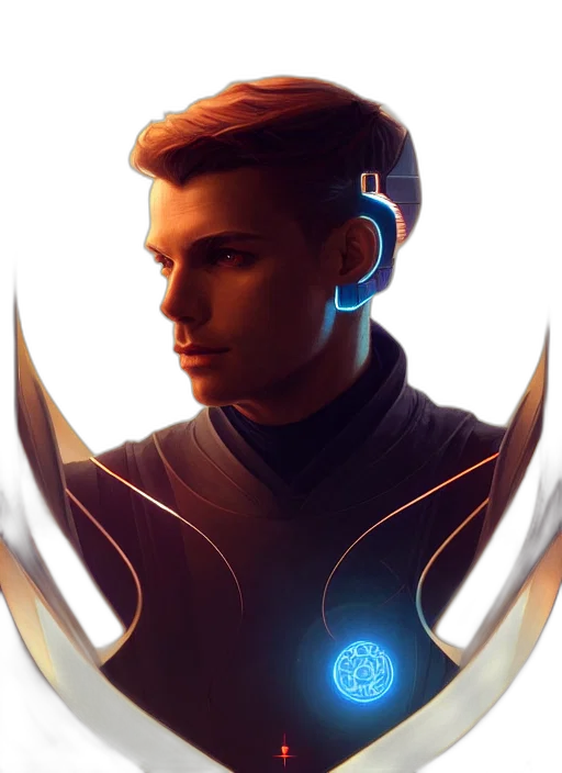 staff, face, jacket, robot transparent PNG cut-out