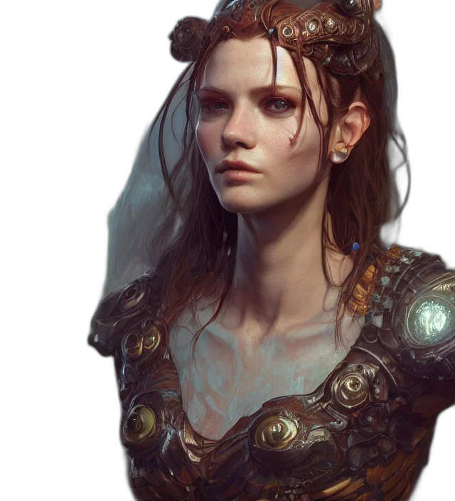 crown, face, jewelry, dress, fantasy art, concept art, photorealistic, 3d render transparent PNG cut-out