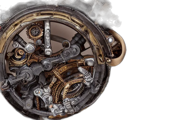 jewelry, photorealistic, 3d render, steampunk transparent PNG cut-out