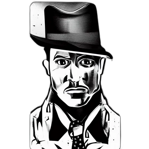 hat, staff, face, mask, comic book art, cartoon, concept art, pixel art transparent PNG cut-out
