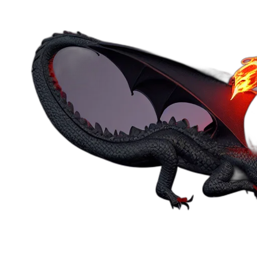 dragon, concept art, fantasy art, 3d render, photorealistic, fire, breathing, matte transparent PNG cut-out
