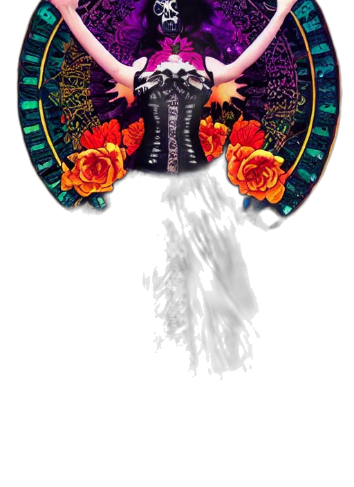 crown, mask, flower, jacket transparent PNG cut-out