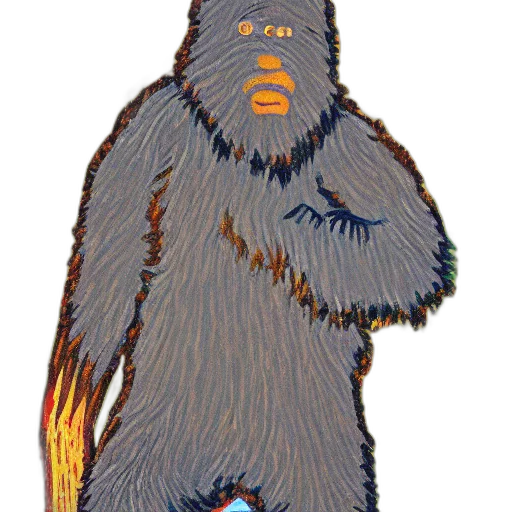 animal, staff, creature, jacket, concept art, pixel art, cartoon, bigfoot transparent PNG cut-out