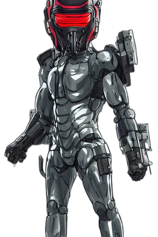 robot, concept art, comic book art, 3d render transparent PNG cut-out