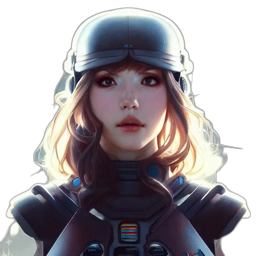 robot, face, weapon, concept art transparent PNG cut-out