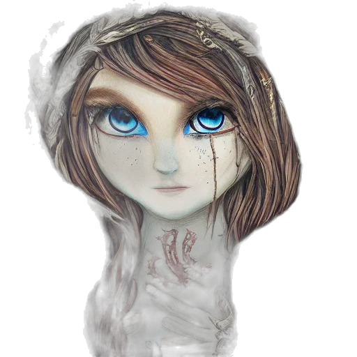 face, mask, creature, fantasy art transparent PNG cut-out