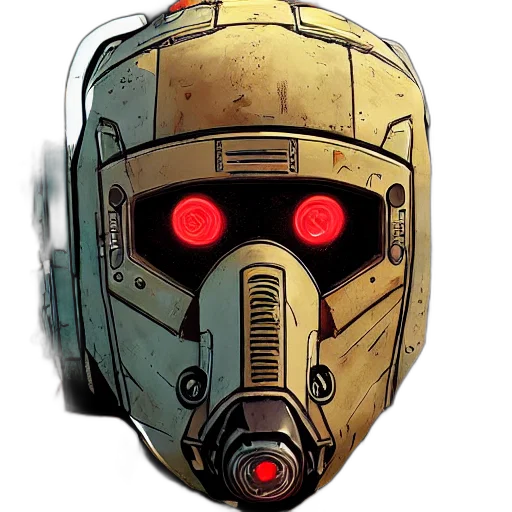 robot, mask, face, concept art transparent PNG cut-out