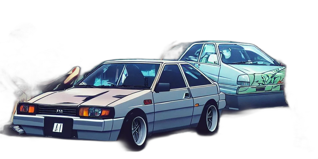 car, vaporwave, photorealistic, 3d render transparent PNG cut-out
