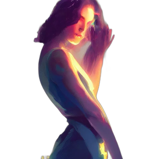 dress, face, crown, concept art, fantasy art, watercolor, pixel art, neon lights transparent PNG cut-out