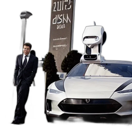robot, car, concept art, 3d render transparent PNG cut-out