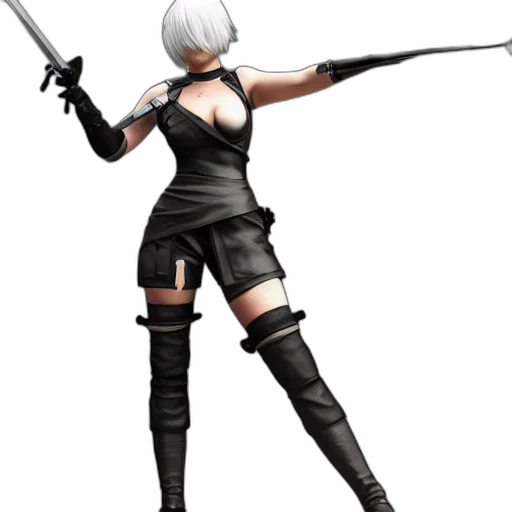 weapon, staff, sword, concept art, 3d render, fantasy art, cyberpunk, monochrome transparent PNG cut-out