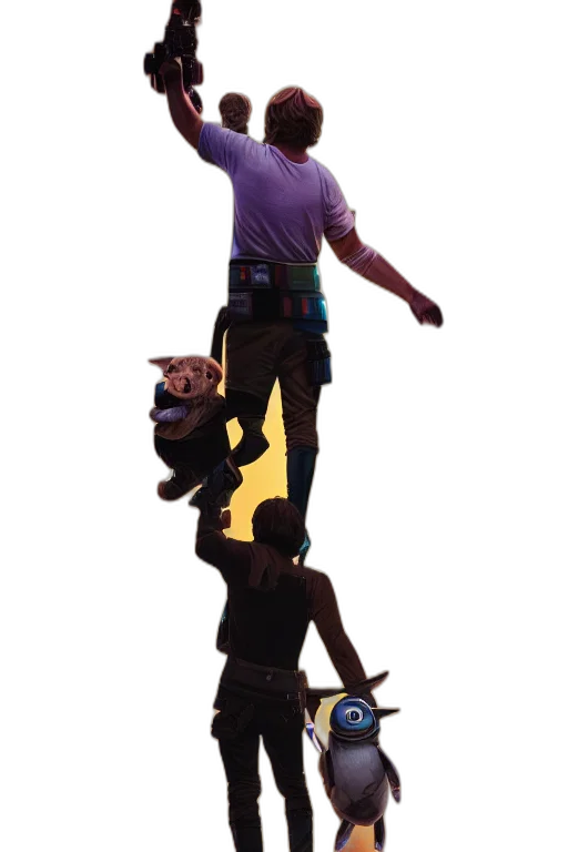 staff, weapon, creature, robot, concept art, 3d render, pixel art, underwater transparent PNG cut-out