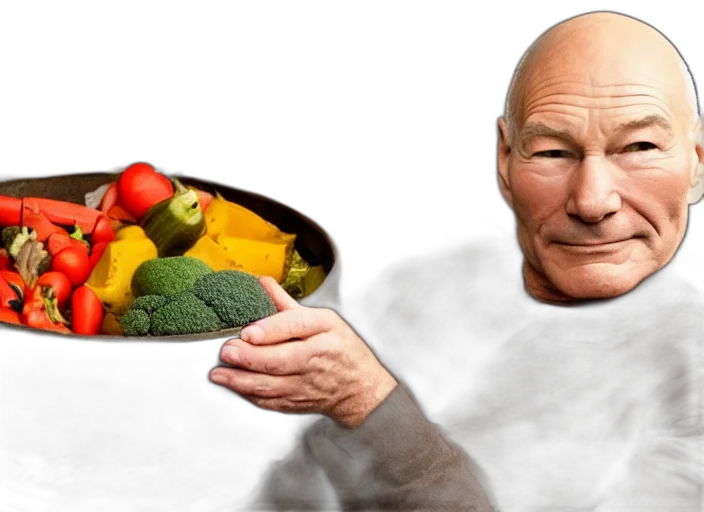 food, face, creature, mask, photorealistic, outer space, patrick, stewart transparent PNG cut-out