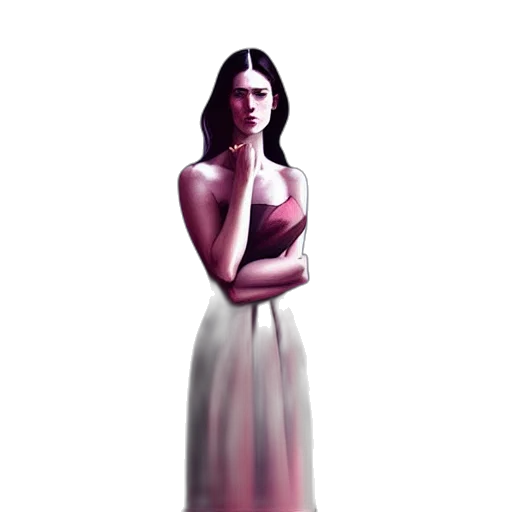 dress, jewelry, staff, face transparent PNG cut-out